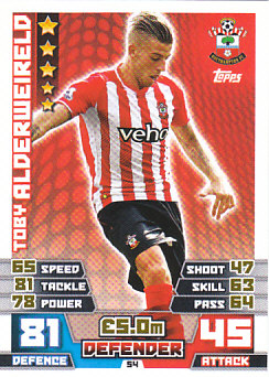 Toby Alderweireld Southampton 2014/15 Topps Match Attax #54